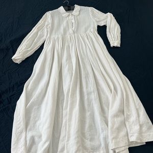 Little Women Atelier white Beth oversized maternity dress in custom long length